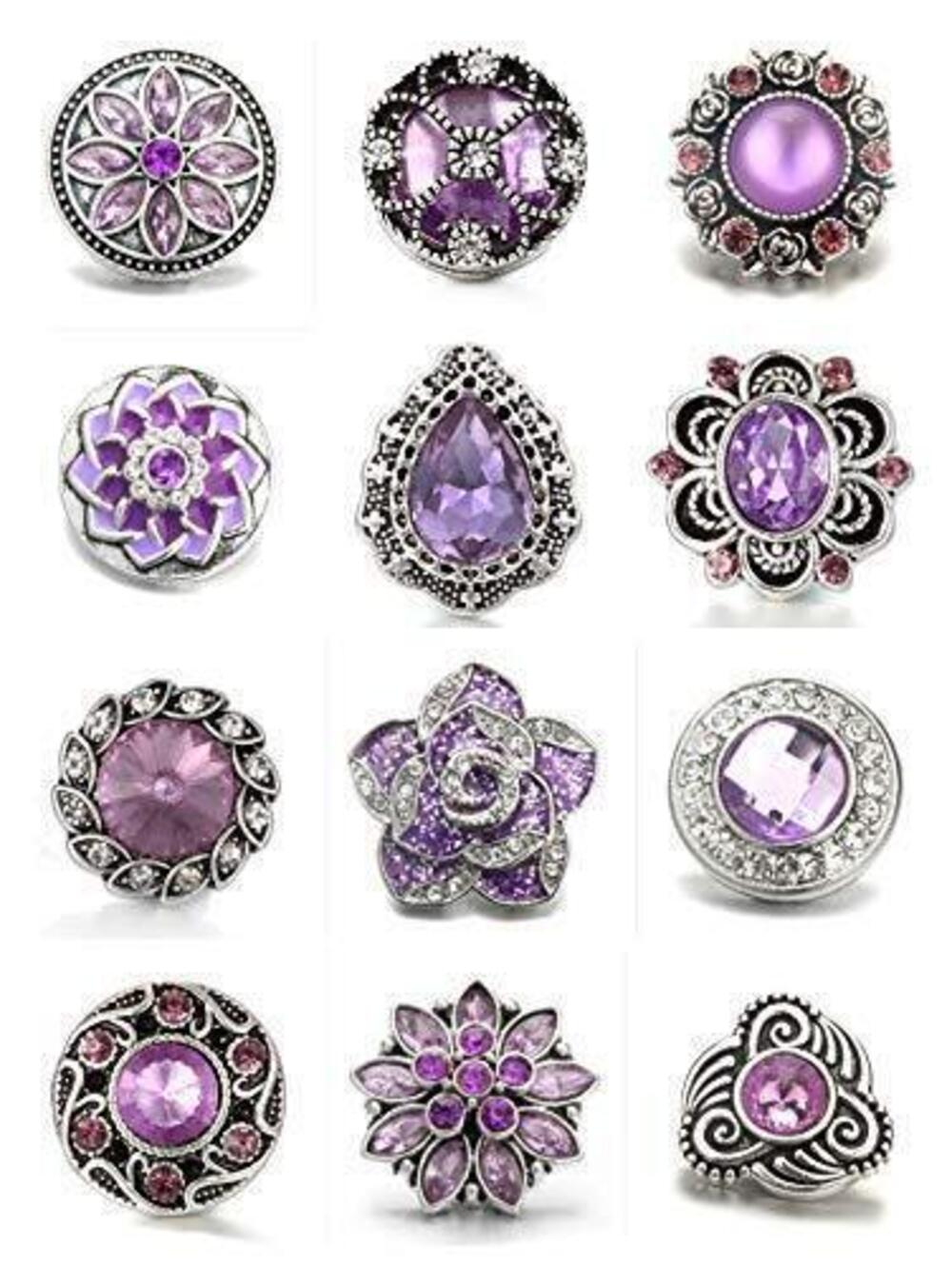 7749 12pcs Snaps Jewelry 18MM-20MM Flower Shape Snap Jewelry Charms